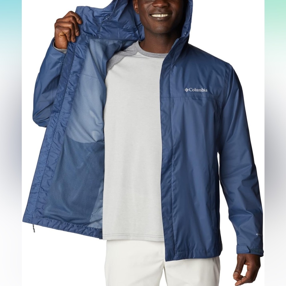 Columbia Omni Tech Watertight 11 Blue Rain Jacket Size M